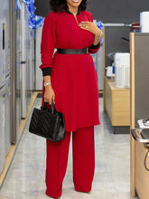 Zweiteiliges langes Chiffon-Oberteil und lange Hose